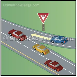 approaching a yield sign
