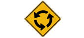 Circular intersection ahead