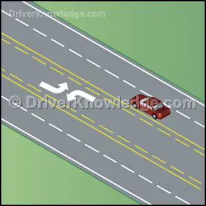 Two sets of two yellow lines, solid and broken