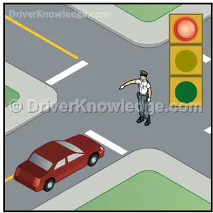 Directions given by a police officer 