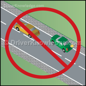 Passing using the unpaved shoulder