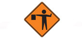 flagger is controlling traffic 